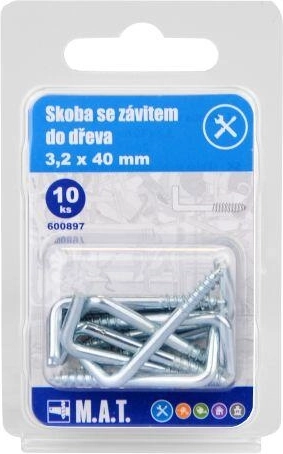 Skava ar vītni kokam 40 × 3,2 mm, cinkota (10 gab.)