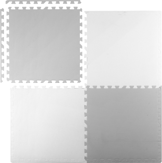 Ricokids foam puzzle play mat 120 × 120 cm grey-white (4 pieces)