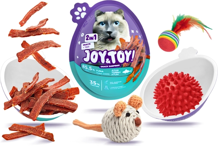 Joy&toy! olu kaķiem ar pārsteigumu – tunča čipsi