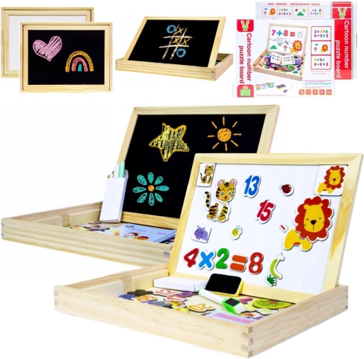 Wooden multifunctional educational board 2-in-1 - 1 piece