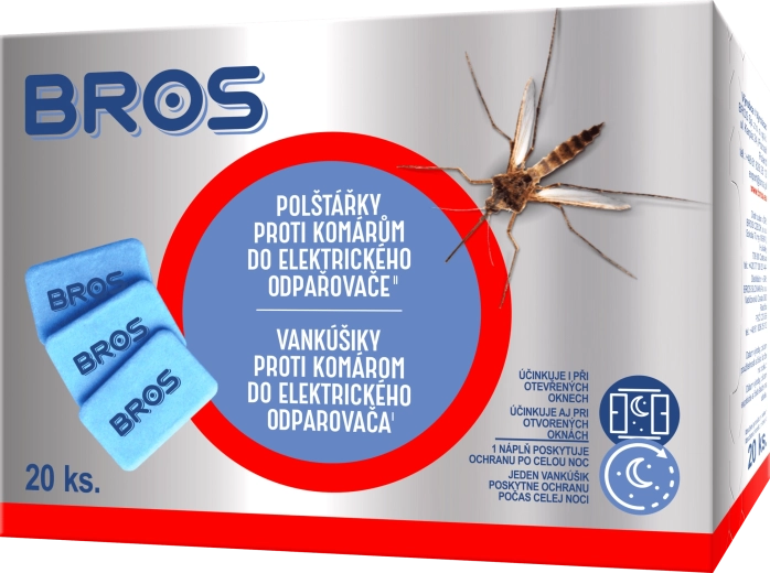 Bros rezerves plāksnītes elektriskajam iztvaicētājam pret odiem, mušām un kukaiņiem 20 gab.
