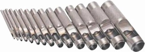 Set of hollow punch tools 2–22 mm, 15 pieces