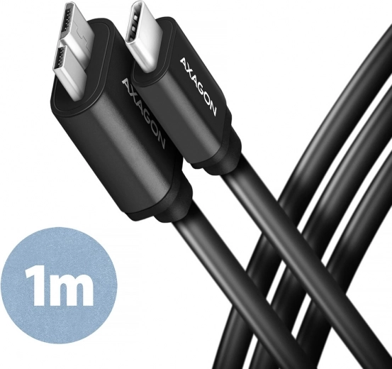 Micro-B USB to USB-C Cable 3.2 Gen 1 1m 3A ALU PVC