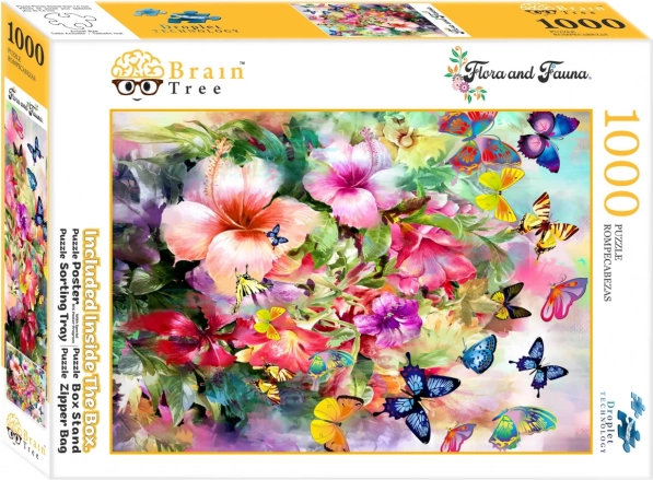 Puzzle Brain Tree ziedi un tauriņi 1000 gabaliņu