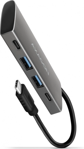 AXAGON HMC-4G2 USB-C centrmezgls 10 Gb/s, 2x USB-A + 2x USB-C, kabelis 13 cm