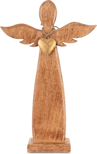 Wooden angel figurine made of mango wood 42 cm
