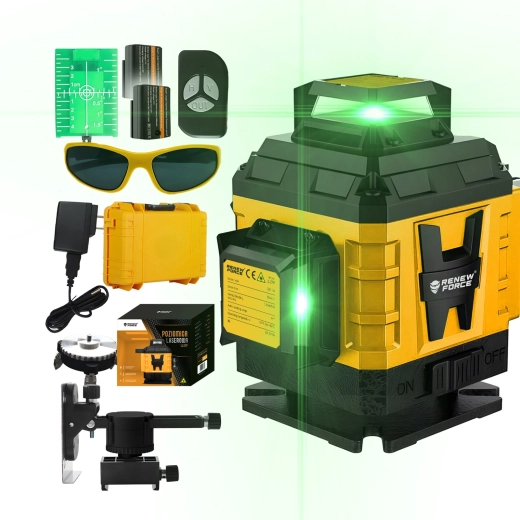 Renew Force 4D Cross-Line Laser with 16 Green 360° Lines