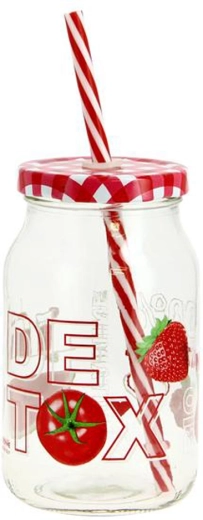 Detox Glass with Straw 450 ml