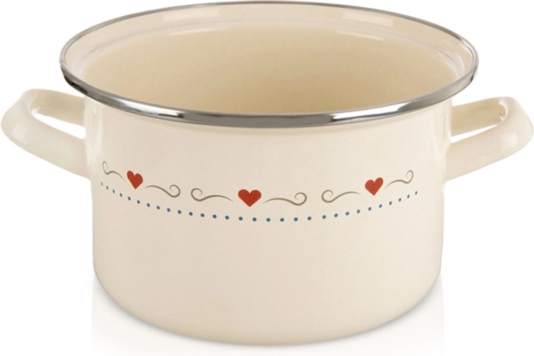 Emalēts katls Tonca 18 cm, 2 l, krēmkrāsas