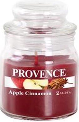 Aromātiskā svece stikla traukā PROVENCE ābols un kanēlis 24 stundas