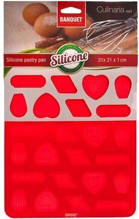 CULINARIA Silicone Christmas Cookie Mold, 24 pcs, Red