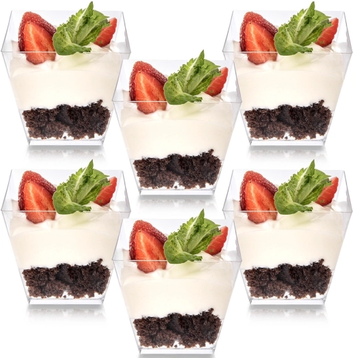 Plastic dessert and refreshment cups 180 ml, 6 pcs