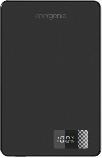 Magnētiskā bezvadu ārējā baterija (powerbanka) 10 000 mAh ar LCD, USB‑C PD 20 W, 15 W, melna