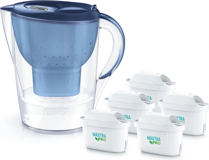 Filtrēšanas krūka 3,5 l BRITA Marella XL + 5 MAXTRA PRO Pure Performance filtri, zila