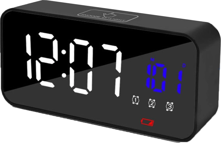 Elektronisks LED modinātājs ar spoguļdispleju