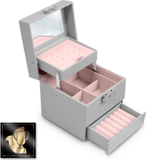 Lockable lid with mirror