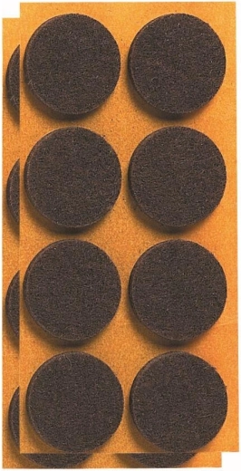 Felt self-adhesive furniture pads 20 mm, brown (24 pcs)