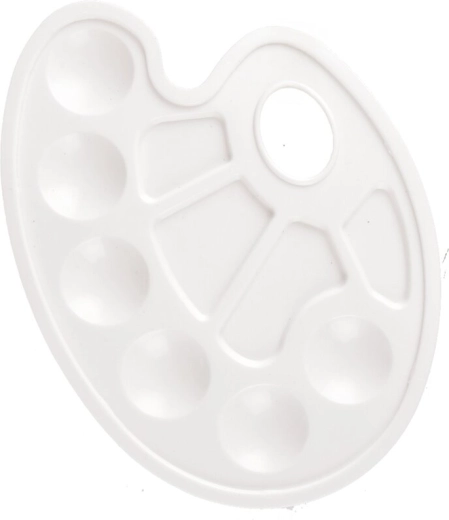 Krāsu palete no plastmasas (UH) balta 23 × 17 cm