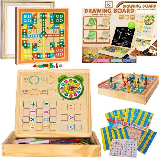 Wooden multifunctional educational board 2-in-1 - 1 piece