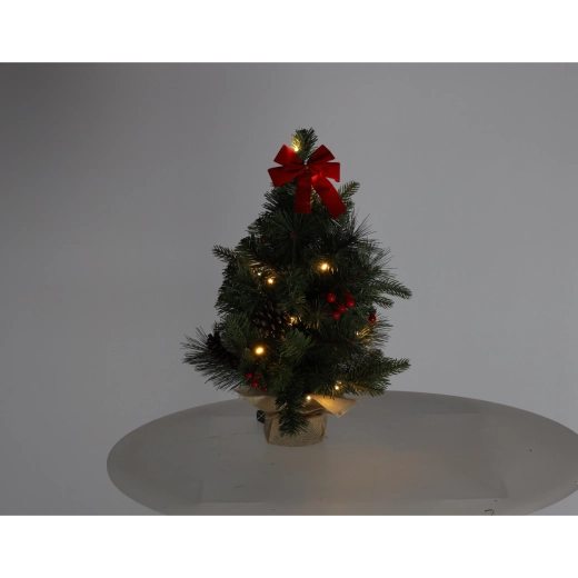 Ziemassvētku galda eglīte ar 15 LED, 50 cm, sarkana - 1 gab.