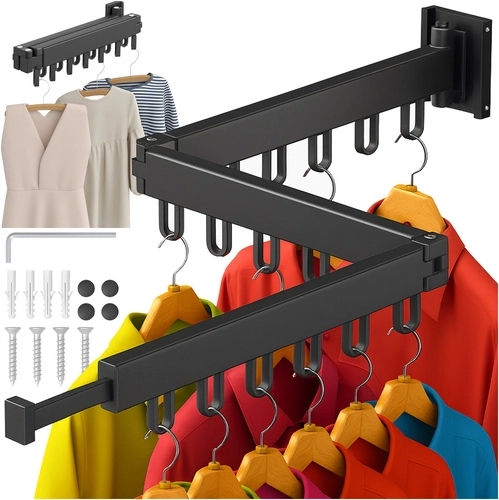 Wall-mounted foldable clothes drying rack and clothes hanger Ruhhy - 1 pc