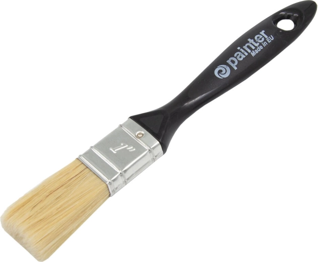 Flat painting brush 1" with plastic handle, 12 mm width