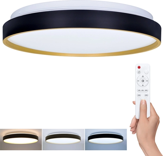 Solight griestu un sienas LED gaismeklis Cala ar tālvadības pulti 48 W, 3360 lm, 38 cm, dimmējams, CCT