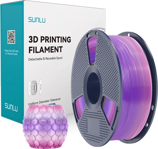Sunlu caurspīdīgs PLA filaments varavīksnes krāsās