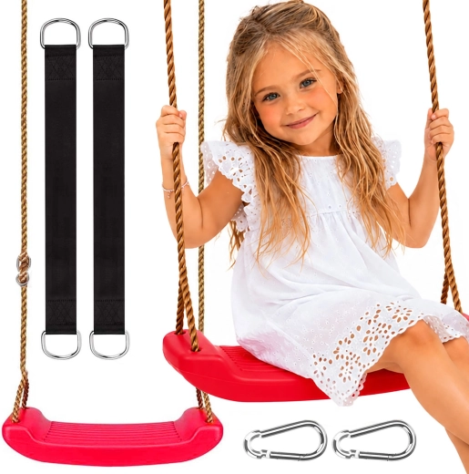 Bērnu dārza šūpoles sarkanā krāsā