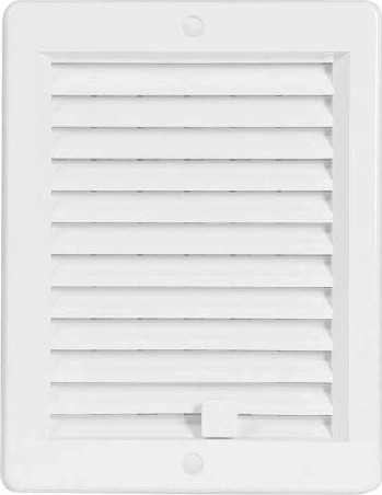 Ventilācijas režģis ar žalūziju 150 × 200 mm, balts