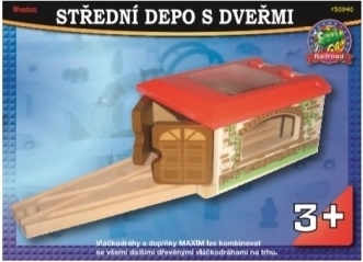 Maxim vidējā depo vilcieniņiem ar durvīm