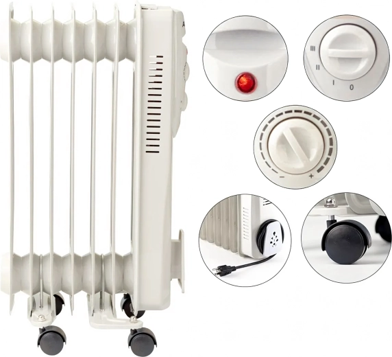 Precīzs termostats un 3 jaudas pakāpes