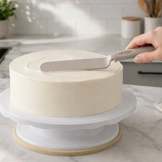 Evenly smooth dessert surfaces