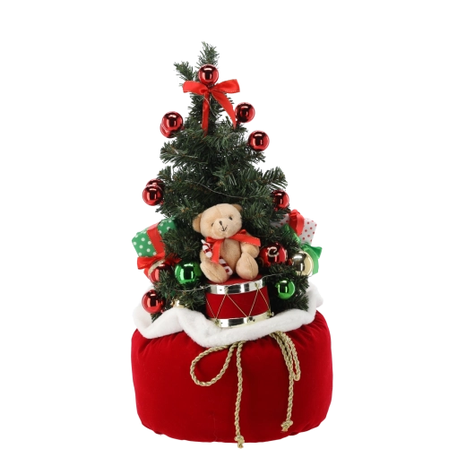 Artificial Christmas Tree in a Bag with Toys and LED, 60 cm