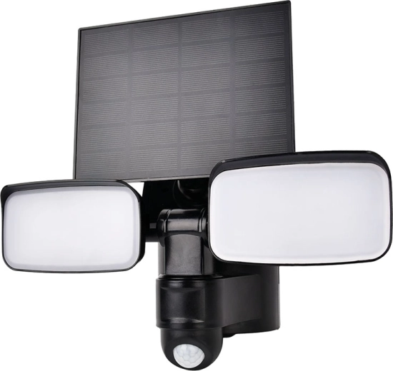 Solight LED saules enerģijas āra lampa ar kustības sensoru, 9 W, 850 lm, 4000 K, melna – 1 gab.