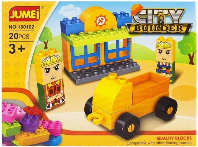 Jumei City Builder būvkomplekts pilsēta – būvniecība, 20 detaļas, 26 × 19 cm - 1 gab.