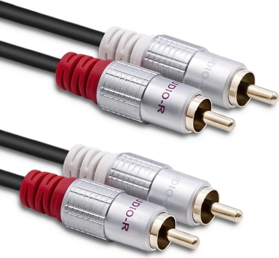 Savienojošais audio kabelis 2×RCA (vīrišķais) – 2×RCA (vīrišķais) 3 m, melns QOLTEC