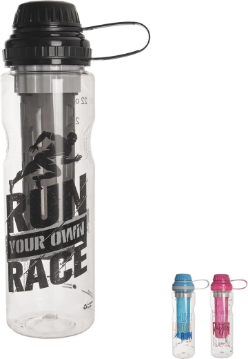 Sporta tritāna pudele Run ar filtru 0,75 l (krāsu mikss)