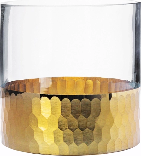 Stikla vāze un svečturis Golden honey 12 cm