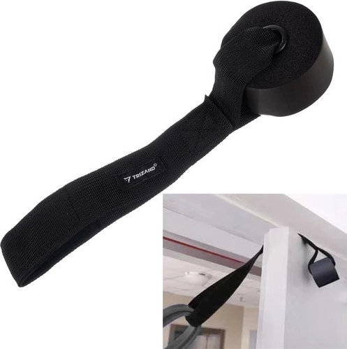 Door anchor and pouch for working out anywhere