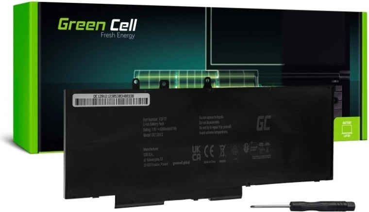 Baterija Dell Latitude un Precision klēpjdatoriem 7,6 V 6200 mAh – Green Cell