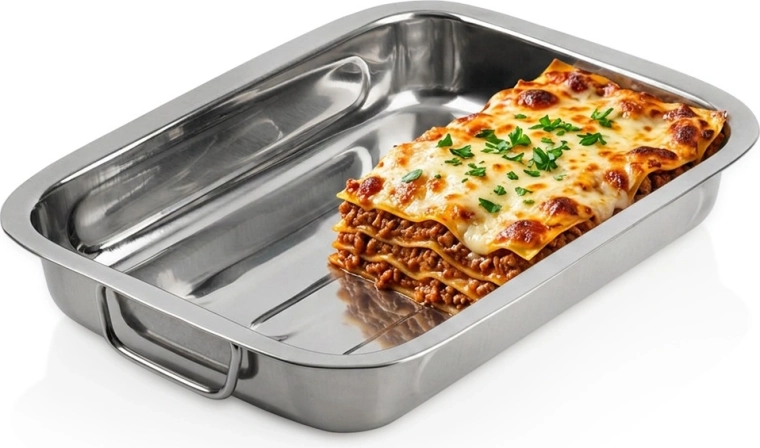 Vilde stainless steel roasting pan 30.5 × 22.5 × 5 cm with foldable handles