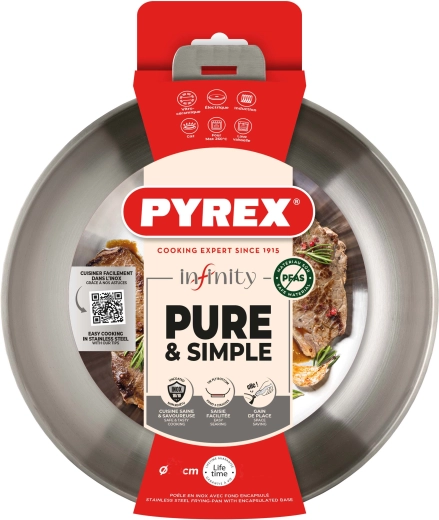 Pyrex Infinity panna 20 cm ar noņemamu rokturi