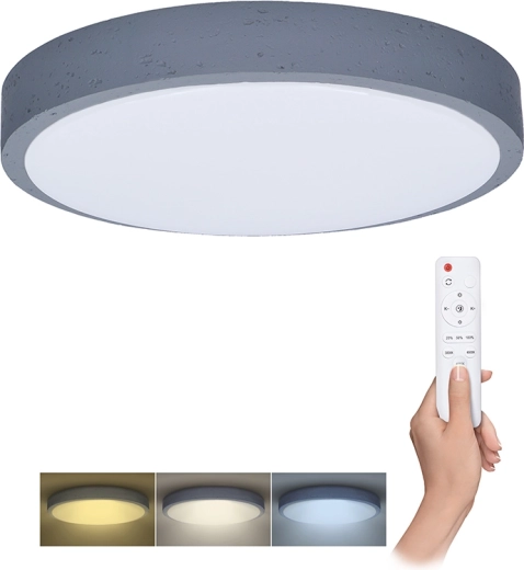 Solight LED griestu un sienas lampa Grey ar tālvadības pulti, regulējama, 49 cm