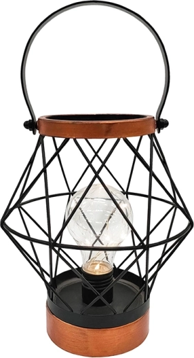 Solight dekoratīva metāla laterna ar micro LED spuldzīti, silti balta, 20 cm