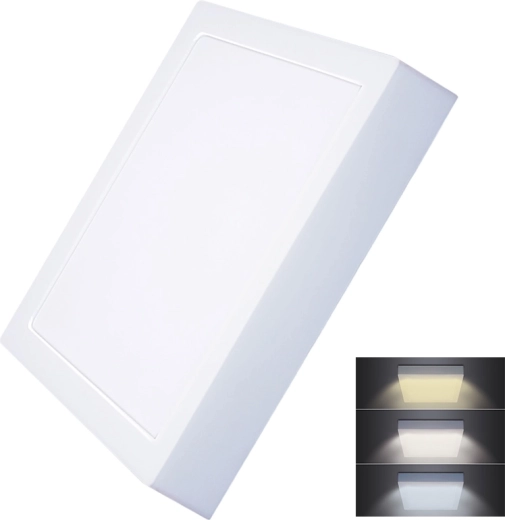 Solight virsapmetuma LED mini panelis, kvadrātveida, CCT, 24 W, 1800 lm