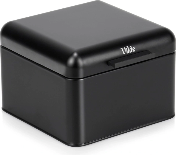 Metal bread box black 22 × 20 × 14.5 cm