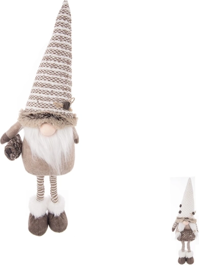 Brown polyester squirrel with LED lighting, 52 cm