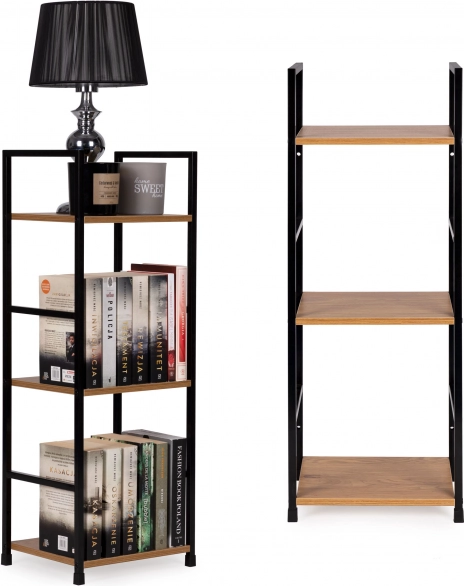 Modernhome lofta grāmatu plaukts ar 3 plauktiem