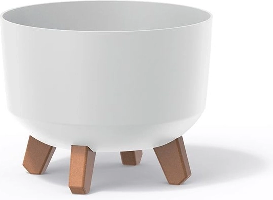 Gracia Standard Planter on Legs 20 cm – white plastic plant pot